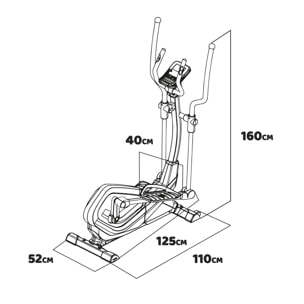 TURBO 9000 - Bici ellittica a resistenza magnetica con volano da 9kg