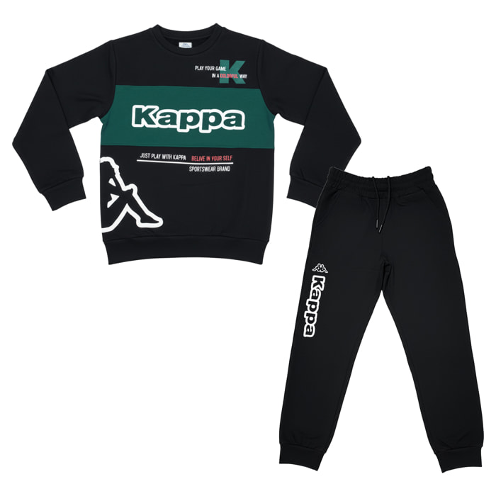 Tuta Ragazzo KAPPA 8 - 16 Anni Cotone Felpato