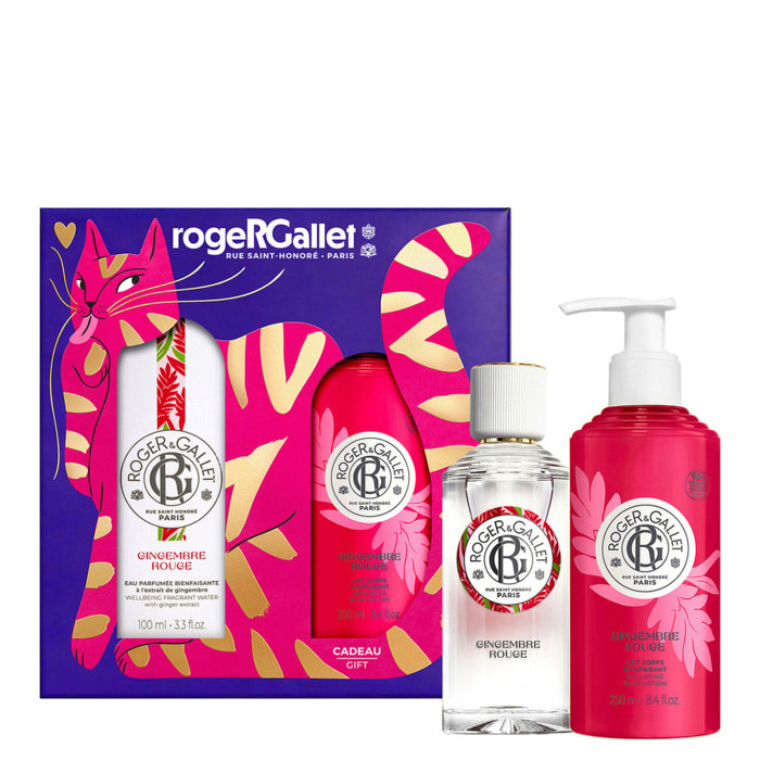 Gingembre Rouge - Coffret Eau Parfumée Bienfaisante 100 ml + Lait Corps Bienfaisant 250 ml