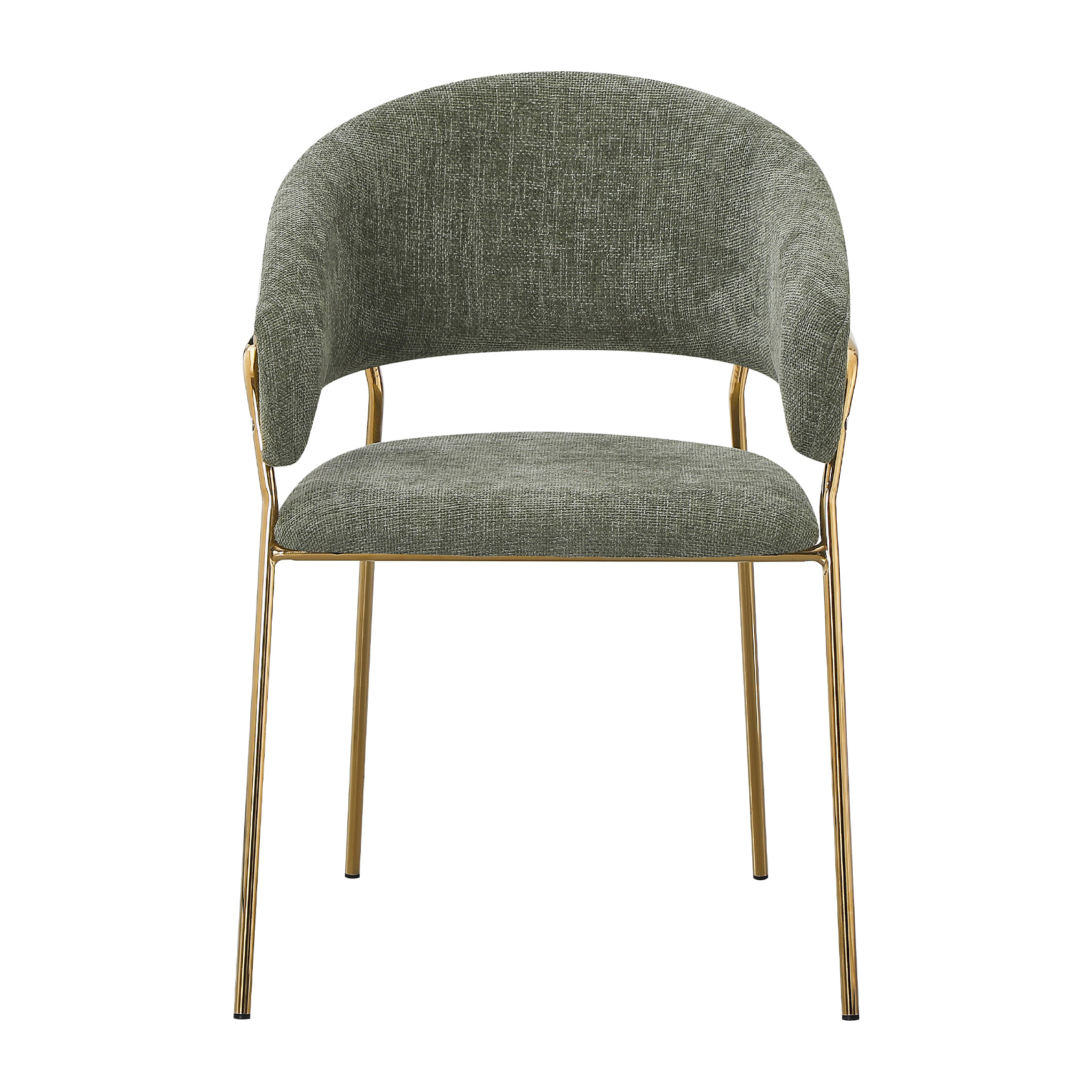 Set Da 4, Poltrona Artemisia Tess. Verde/Gambe Oro