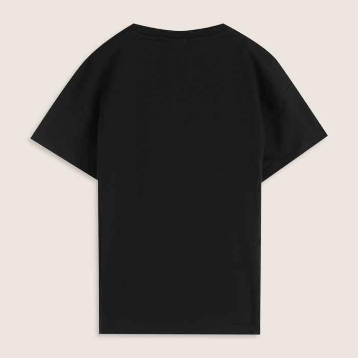 T-shirt bambina con maxi logo borchiato