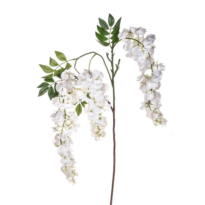 Glicine Con 3 Fiori. Altezza 103 Cm - Pezzi 4 - 27X103X10cm - Colore: Bianco - Bianchi Dino - Fiori Artificiali