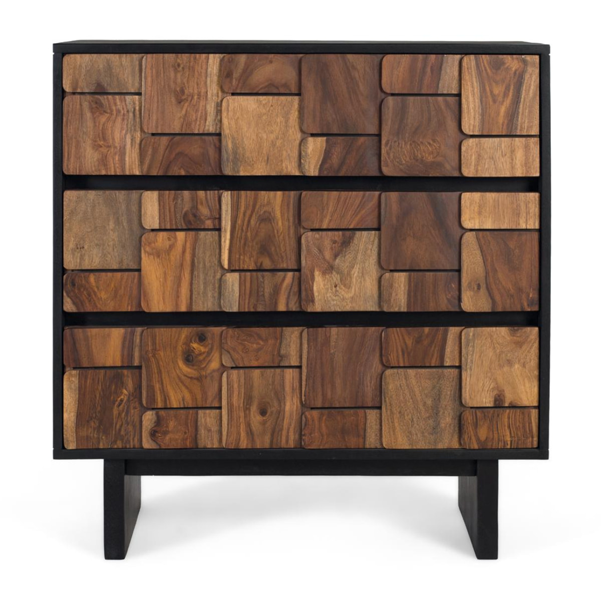 Commode en bois de manguier 82 cm style rustique ethnique moderne