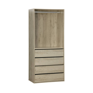 Kit dressing modulable décor bois 4 éléments MODULO