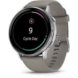 Montre sport GARMIN Venu 4 Noir/Silver Silicone Gris 45mm