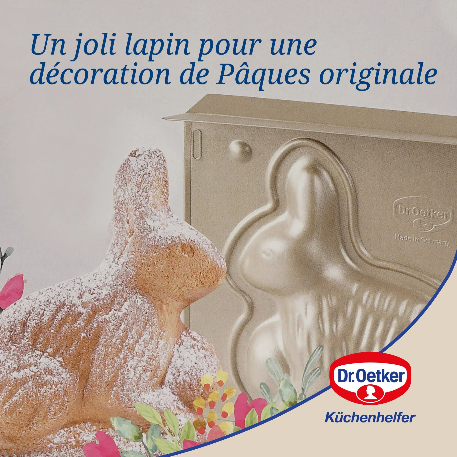 Moule à gâteaux 3D en forme de lapin de Pâques 600 ml Dr.Oetker