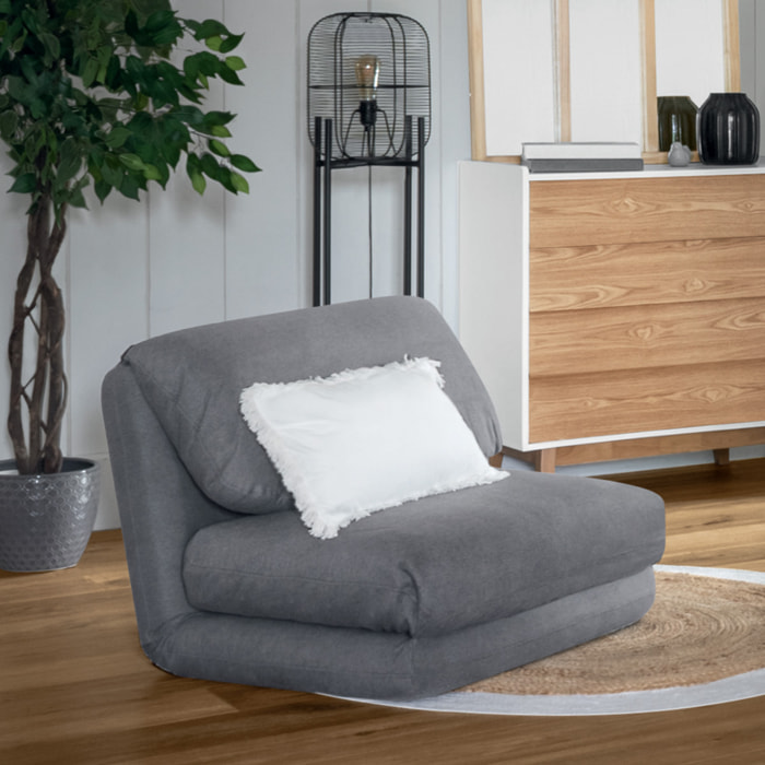 Chauffeuse "Marza" gris ardoise 209x78cm