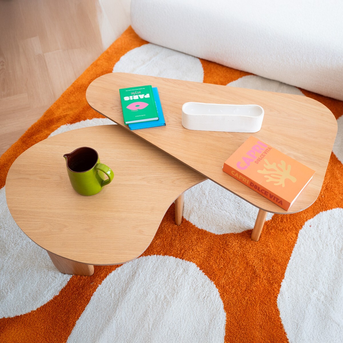 Table basse organique en bois 100 cm - GALIA