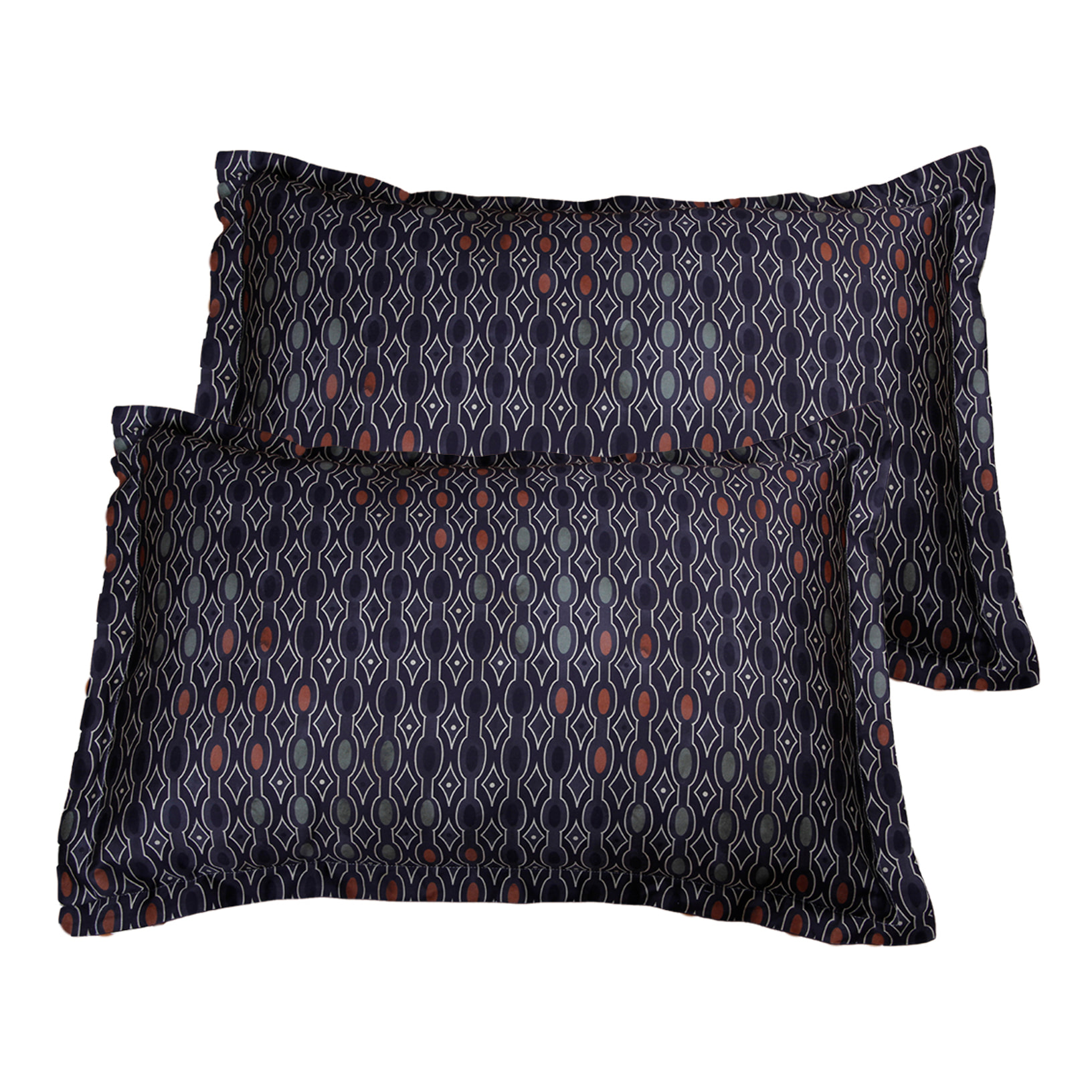 Lot de 2 Taies d'oreiller satin de coton imprimé Majeur