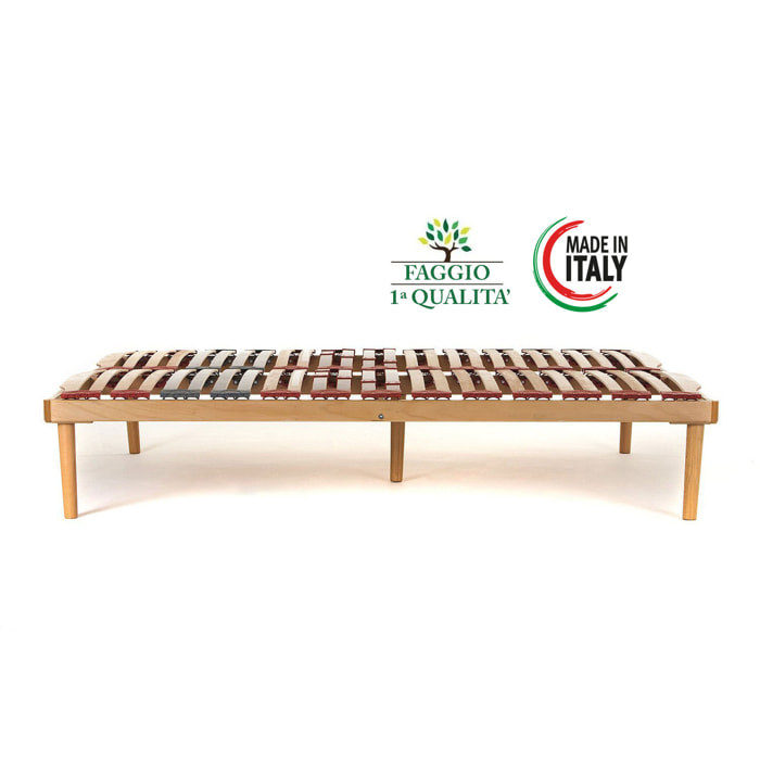 Rete a doghe in faggio mod. DynActive mis. 160x190 con doghe ammortizzate e basculanti