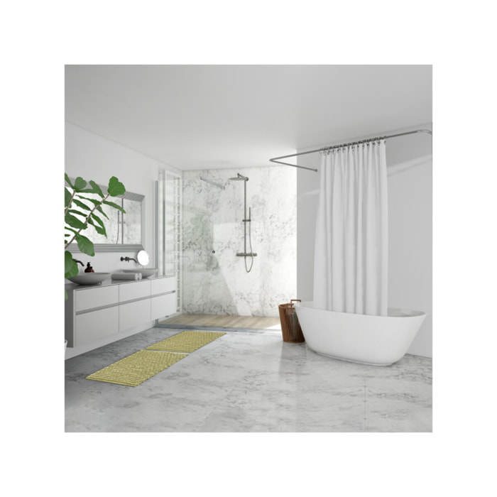 Tapis de salle de bain rectangulaire 40 x 60 cm avec pompons - 6 coloris - POP