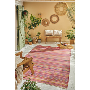 CAPRI - Tapis d'extérieur à motif rayure dégradée - Rose