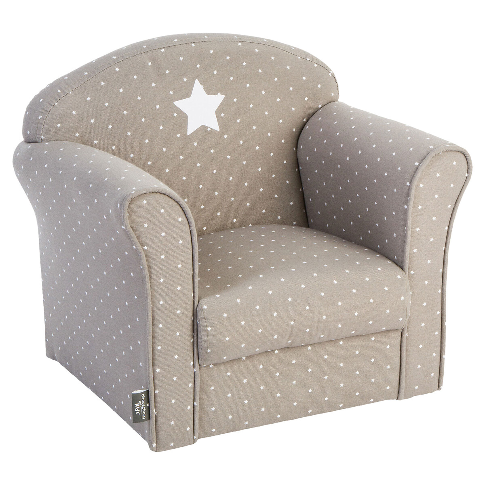 Sillon infantil "classic" color gris topo con estampados - 49 x 35,2 x 44 cm