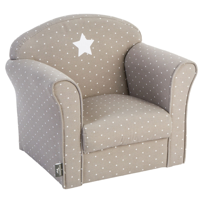 Sillón infantil "classic" color gris topo con estampado49 x 35,2 x 44 cm