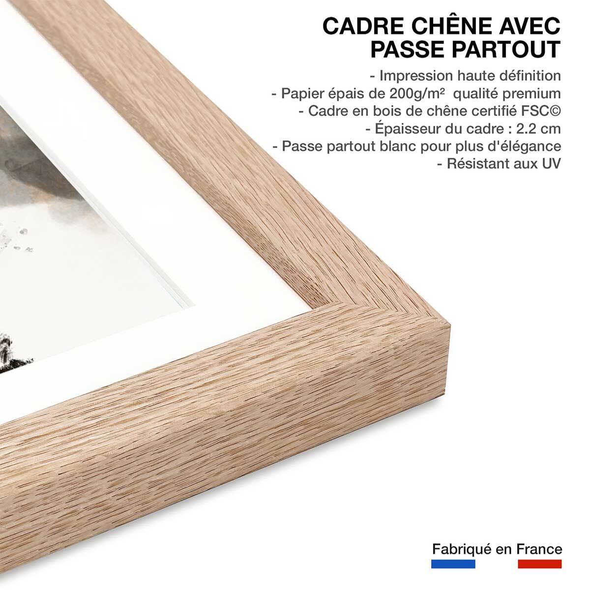 Affiche Chaos sauvage Affiche + cadre en bois - Chêne