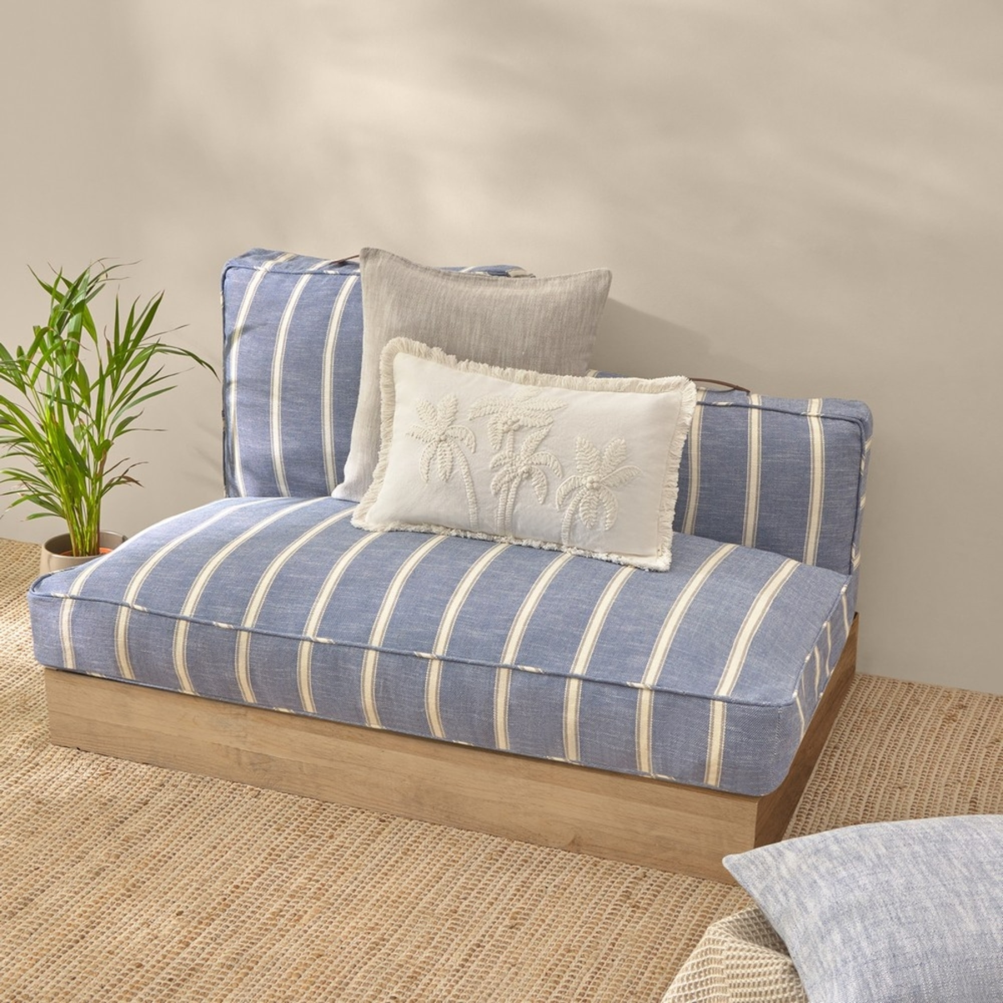 Funda de cojín chill out resistente al agua Rechi color azul Algodón