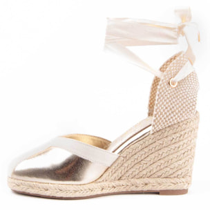 Alpargata De Cuña - Dorado - Altura: 7 Cm