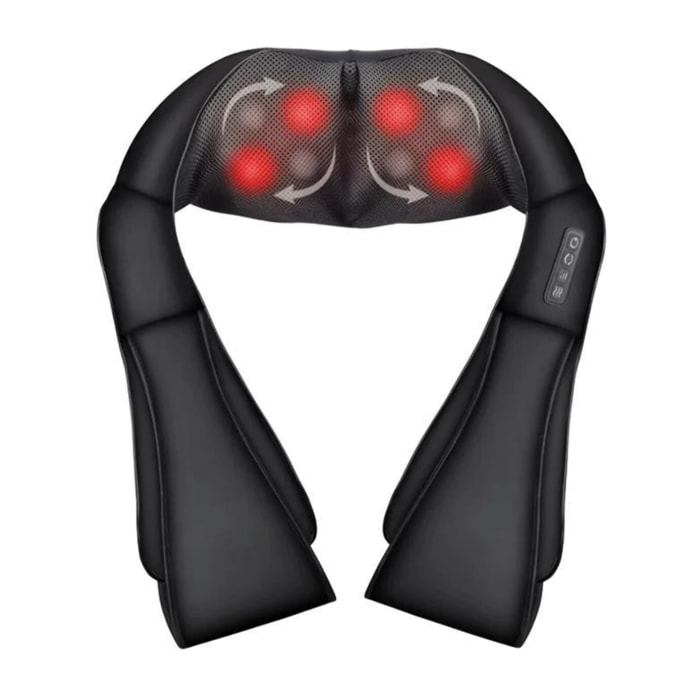 Appareil de massage pour la nuque et épaule Shiatsu Noir Herzberg HGMSG20-BLK