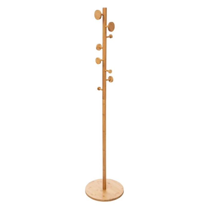 Porte-manteaux 8 crochets bambou