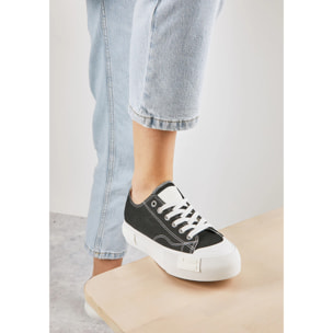 Zapatillas Mujer Casual One Way Low Classic Negro D.Franklin