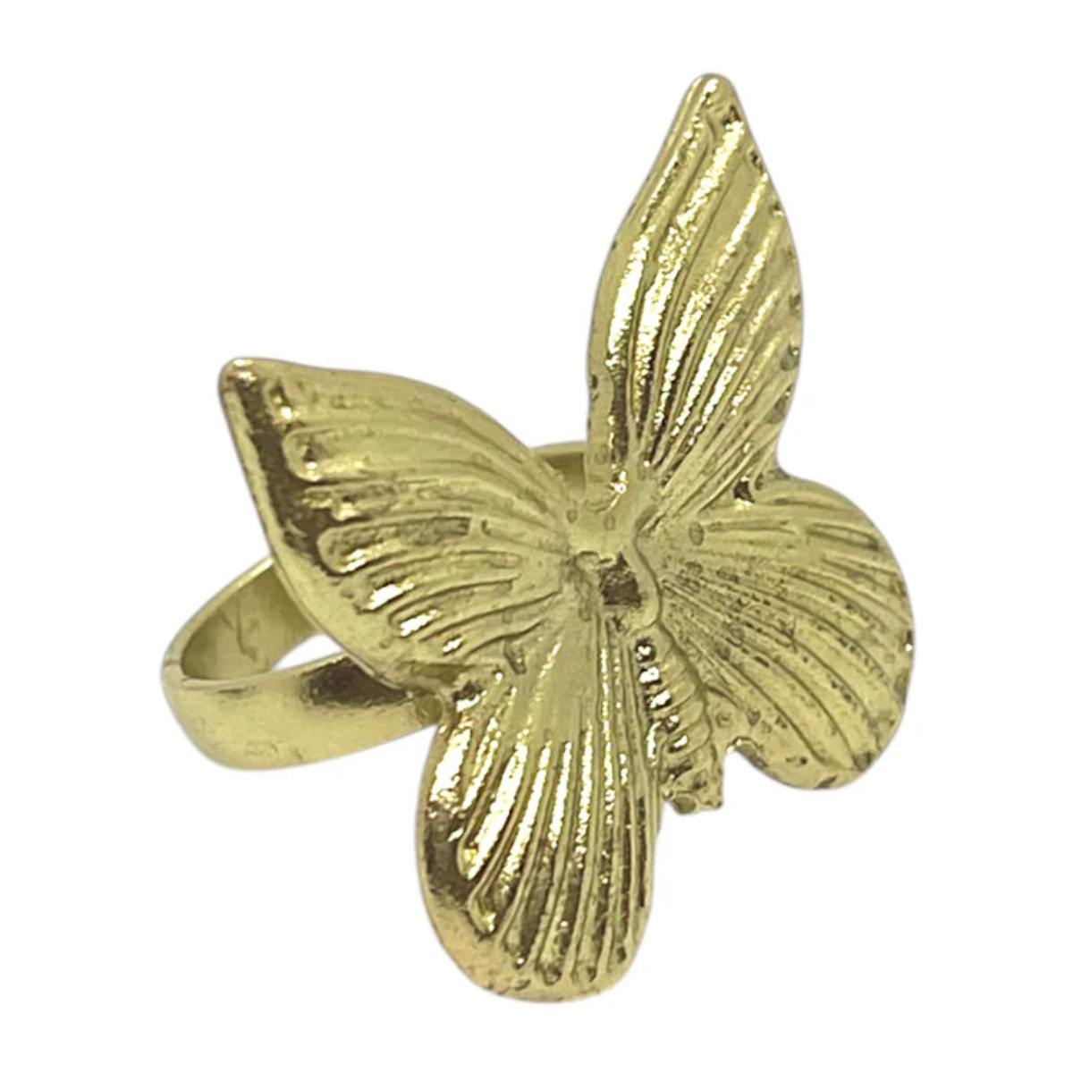 Anillo Mariposa grande en dorado. Laton y zamak