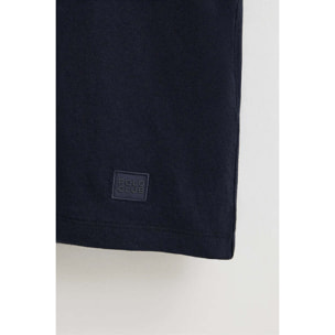 Maglietta cotolino blu marino a maniche corte con logo Polo Club