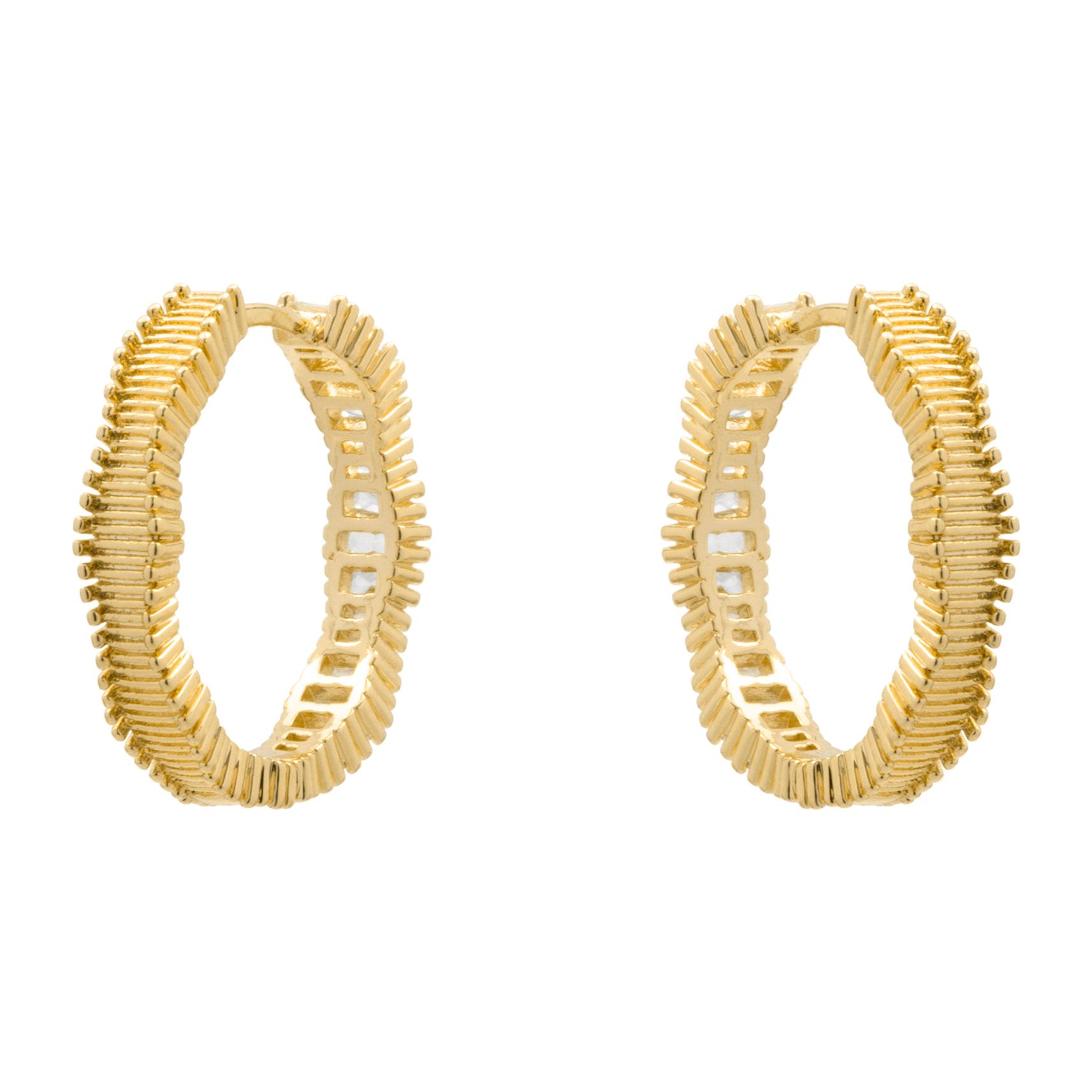 Pendientes de Circonita Brillante acabado en oro amarillo de 18k