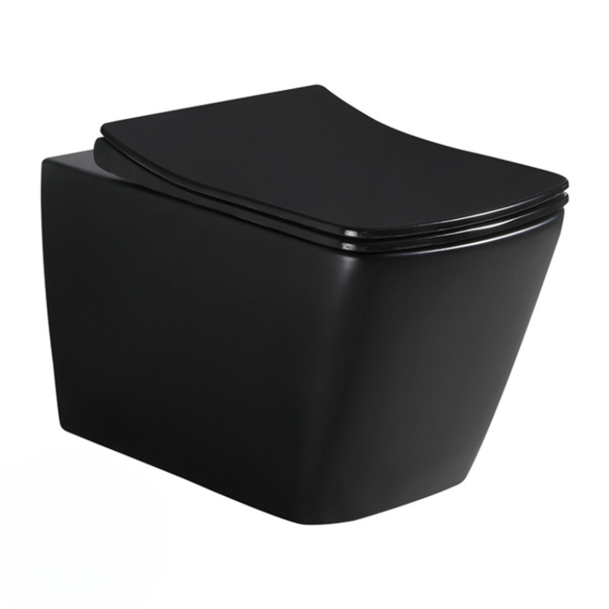 Pack WC Bati-support Geberit + WC sans bride Swiss Aqua Technologies + abattant SoftClose + plaque noire (SLIMSBLINFIA)