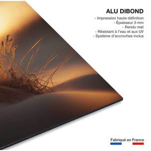 Tableau mer et plage soleil du soir à la plage  Tableau alu Dibond