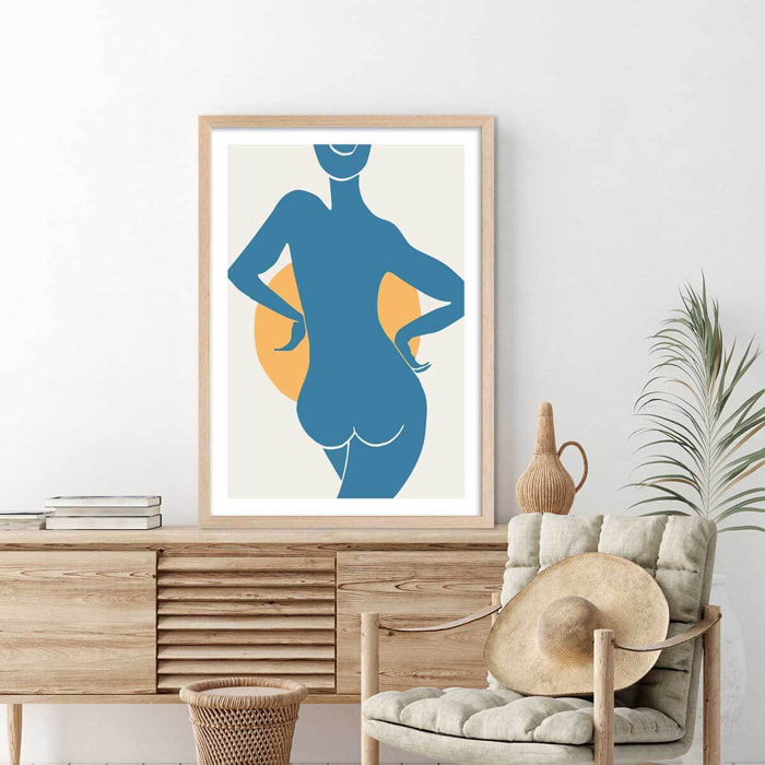 Affiche Bain de soleil Affiche + cadre en bois - Chêne