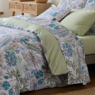 Housse de couette  satin de coton  végétal - Bleu