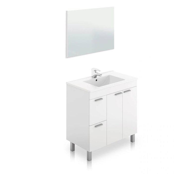 Mueble de baño con espejo Liz Blanco Brillo