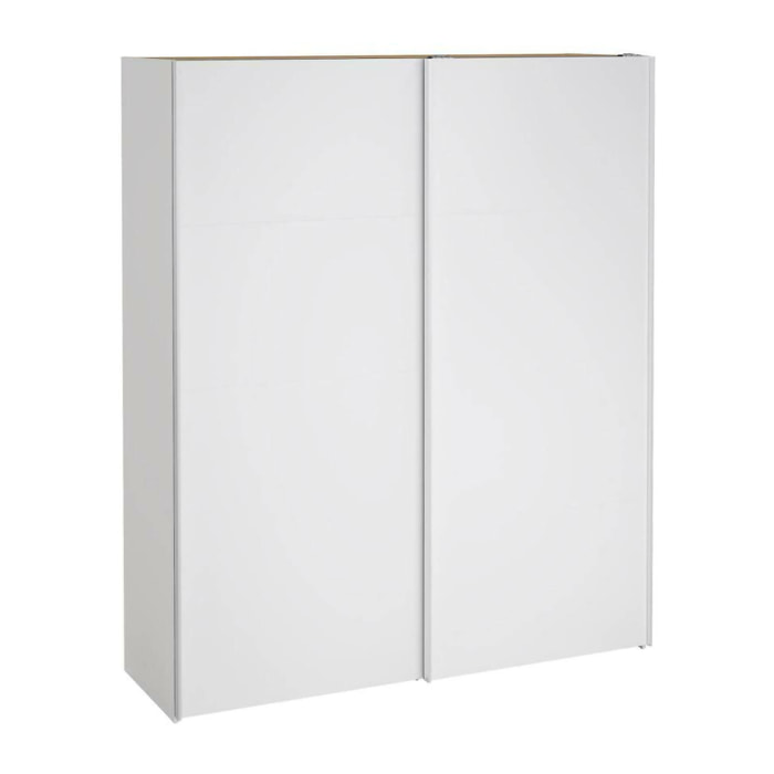 Guardaroba 2 ante Taxus, Mobile camera da letto, Cabina armadio portabiti, Armadio appendiabiti, 182x61 h220 cm, Bianco lucido