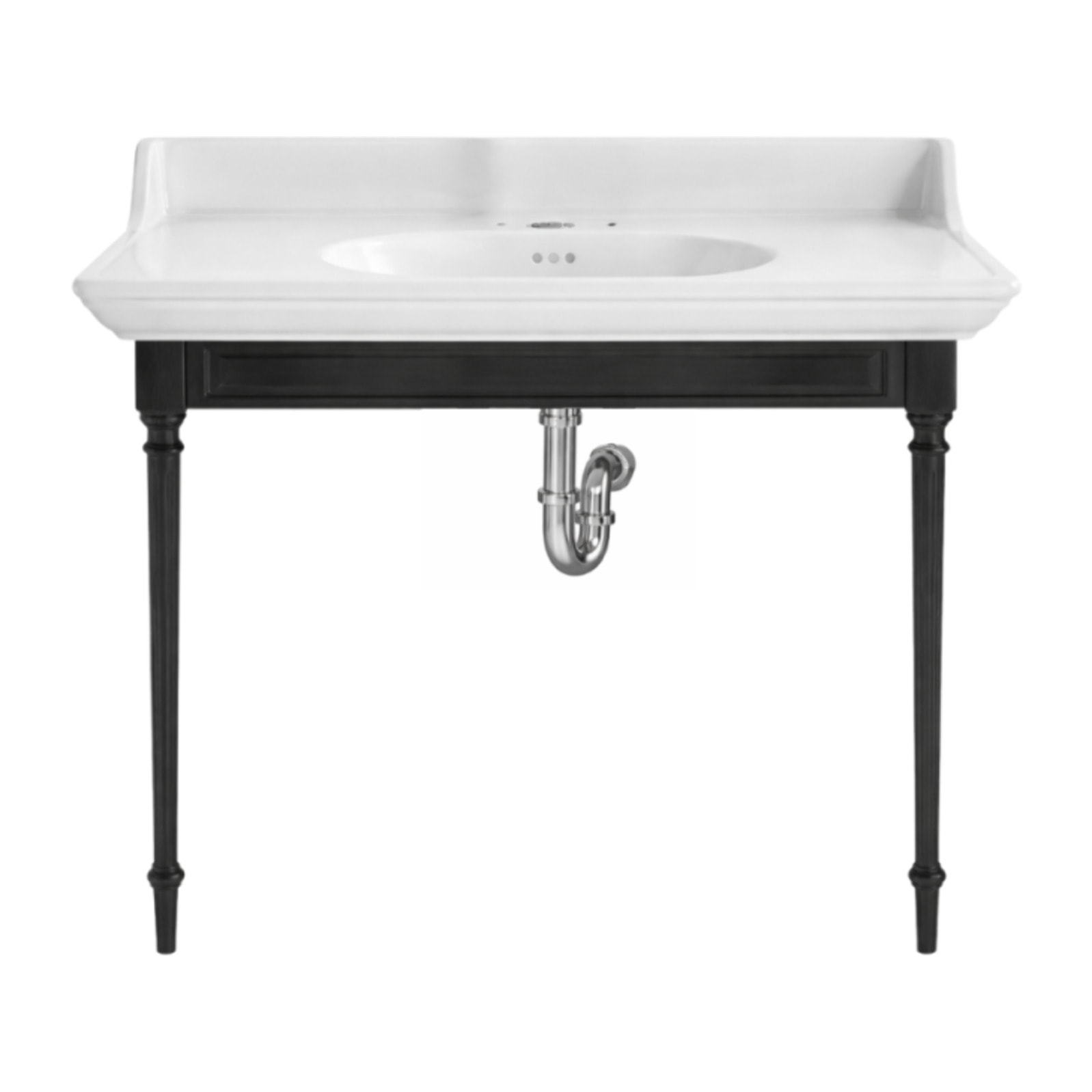 Console Cléo 1889 avec plan vasque 3 trous + siphon chromé