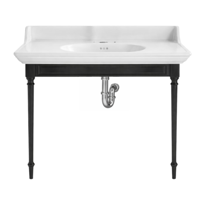 Console Cléo 1889 avec plan vasque 3 trous + siphon chromé