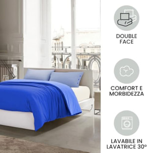 Intrecci Parure Copripiumino Bicolore 100% Cotone 255x240, Matrimoniale