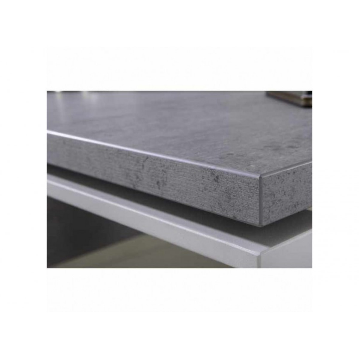 Bureau décor gris béton et pied en métal L170 cm - OFFICIO