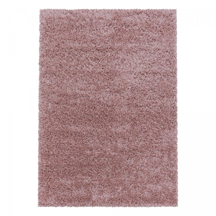 Tapis poils longs shaggy tissé motif uni RIBI