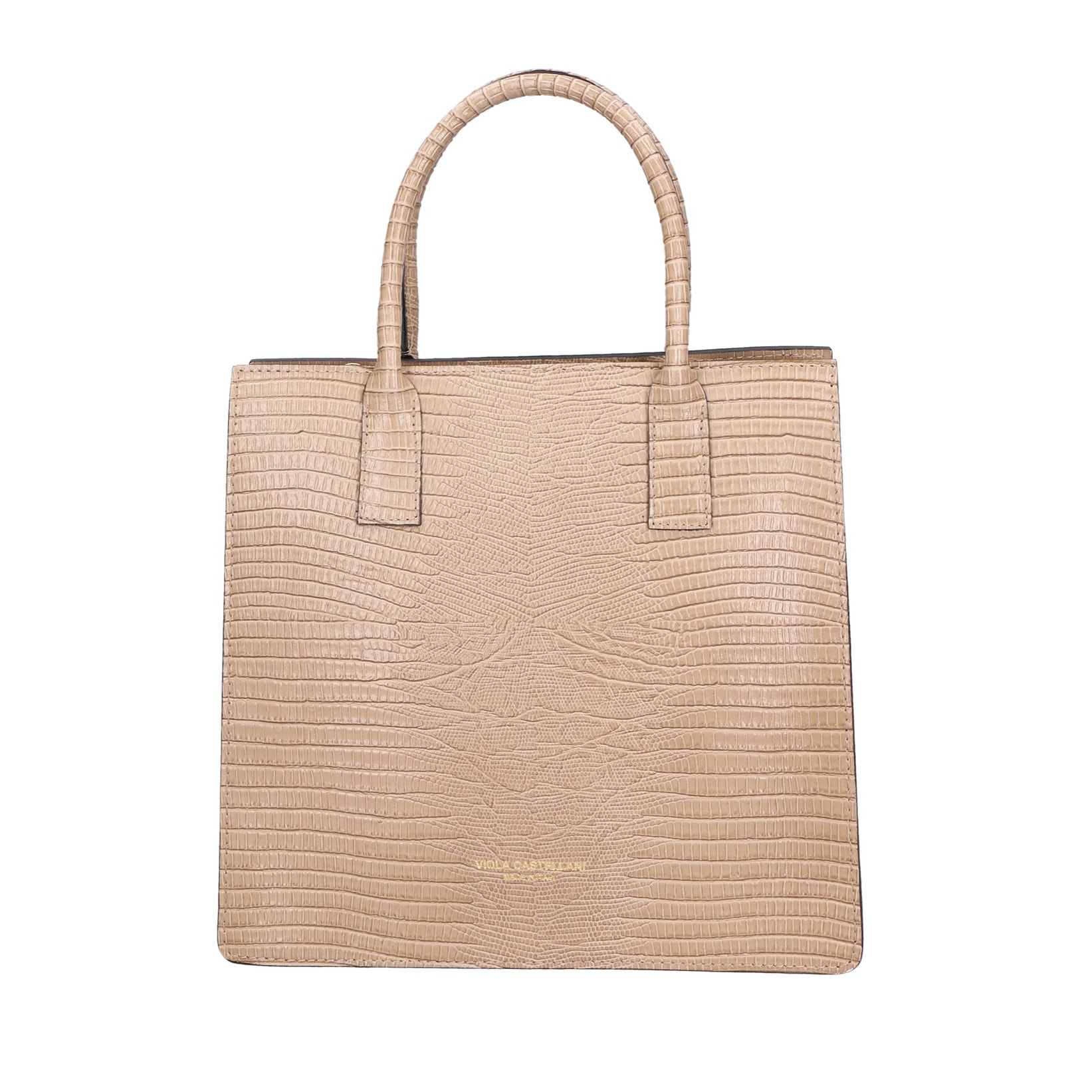 Borsa a mano da donna - Modello Giulia - Vera pelle effetto cocco - 30.0 x 28.0 x 10.0 cm