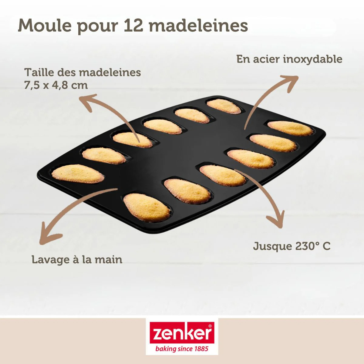 Moule 12 madeleines 26 x 39 cm Zenker Spécial Countries