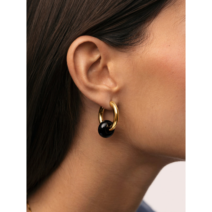 Orecchini Carmen True Black Acciao Placcato Oro