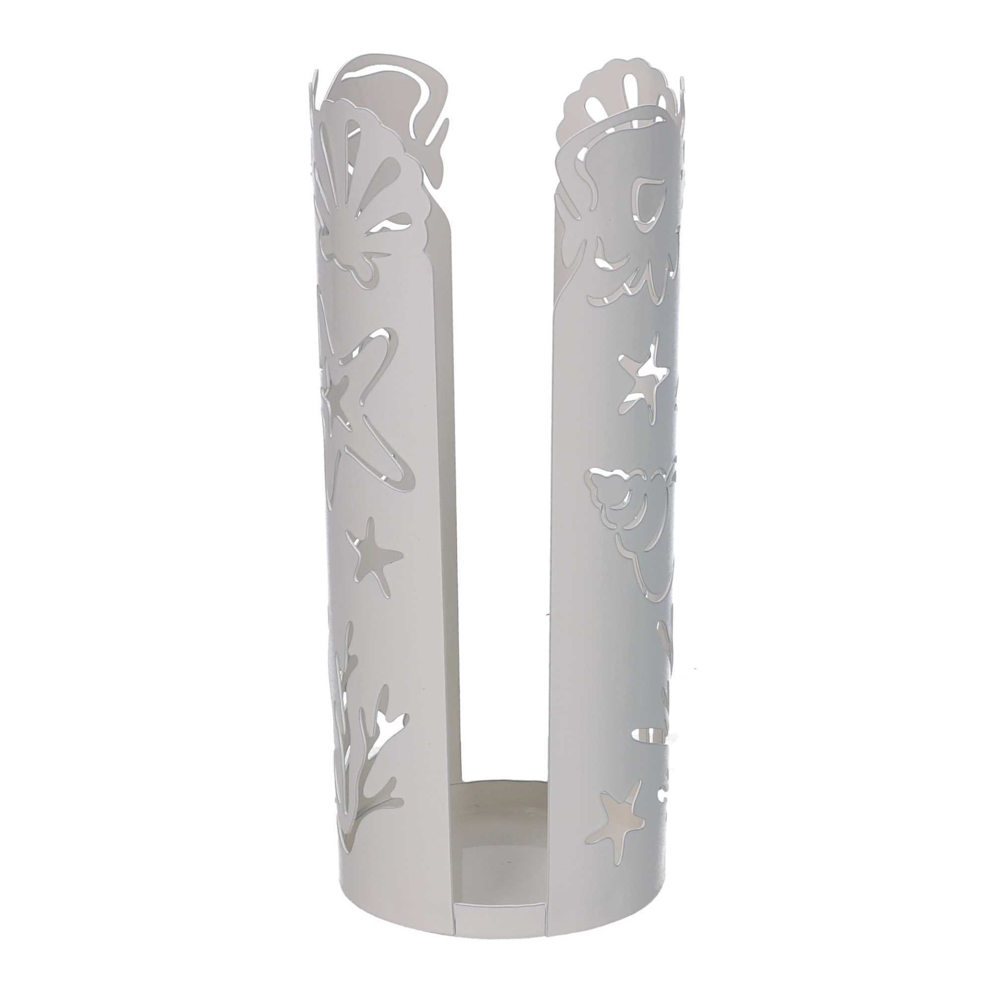 Portabicchiere in metallo mare bianco tondo cm ø8h20