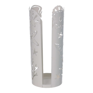 Portabicchiere in metallo mare bianco tondo cm ø8h20