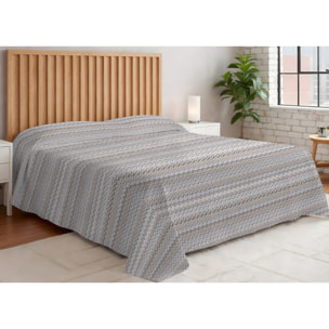 Copriletto Piquet 100% Cotone Made in Italy Fantasia Chevronne Disegno Baia Beige