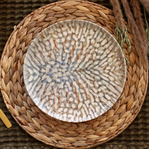 Lot de 6 assiettes plates en grès 26cm AMBRE