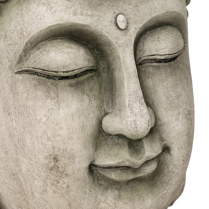 Tête Bouddha déco extérieur H.60cm magnésie gris
