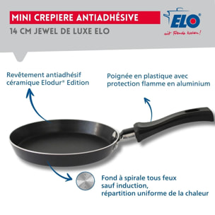 Ensemble de 2 Mini poêles à crêpe avec revêtement en céramique 14 cm ELO Juwel de Luxe