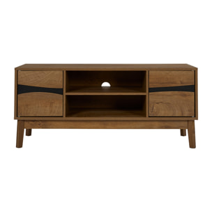 Meuble TV - HOME DECO FACTORY - Forest - Design Chaleureux - Marron et Noir