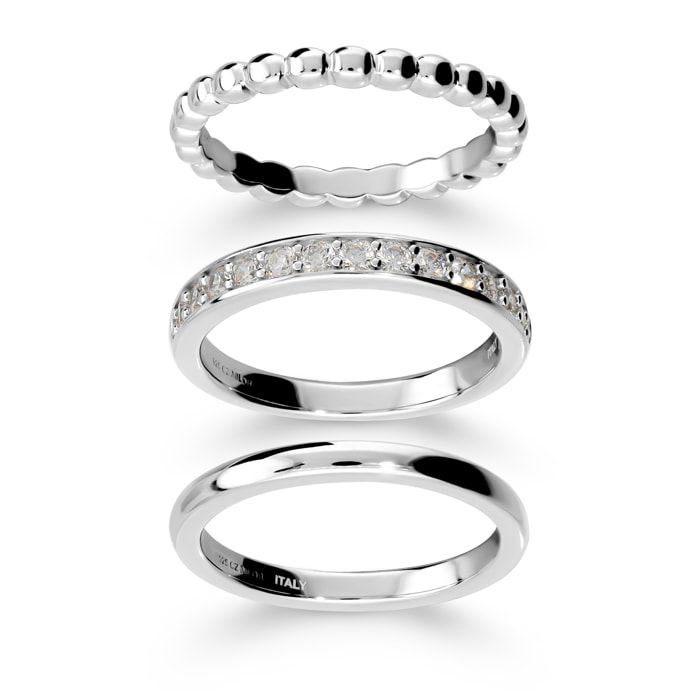Set Anelli in Argento 925 con Cubic Zirconia