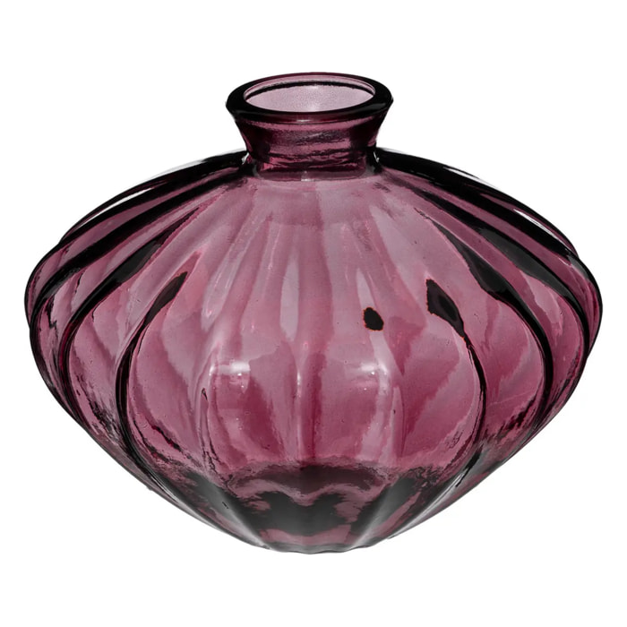 Vase "Candy" - verre recyclé - rose - H14 cm